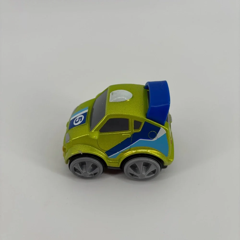 Mattel Toy Car Kids OS Green Excellent‎ Metallic Racer #5 Blue Spoiler 2012